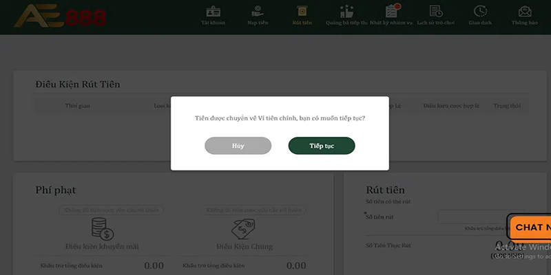 Rút tiền AE888 - Hướng dẫn chi tiết nhất
